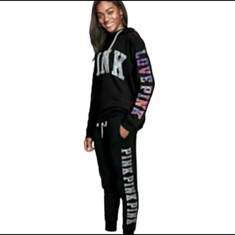 VS PINK RARE WATERCOLOR HOODIE & JOGGER SET
